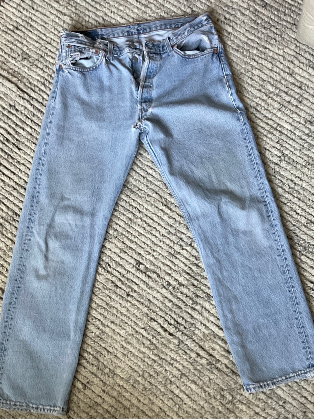 Vintage Levi's 34x30 Light Blue Straight Jeans